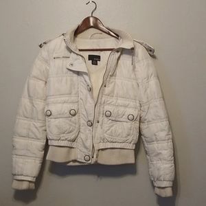 White puffer coat